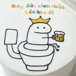 165.พร้อมส่ง10cm หรือ1ปอน.ราชานั่งชักโครกถือแก้วเบียร์