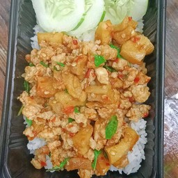 กะเพรากากหมู+หมูสับ