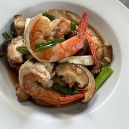 ผัดเห็ดหอมสดใส่กุ้ง