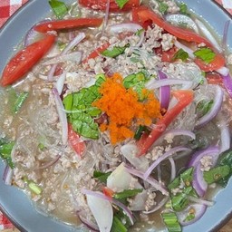 ยำวุ้นเส้น หมูสับ ไข่กุ้ง