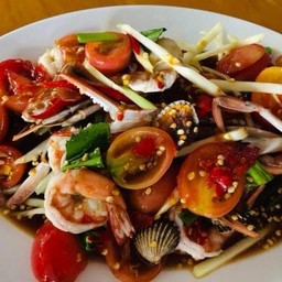 ตำหอยแครง กุ้งสด