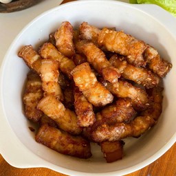 หมูสามชั้นทอดน้ำมันงา