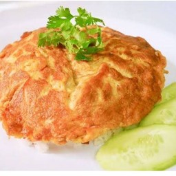 ไข่เจียวหมูสับราดข้าว