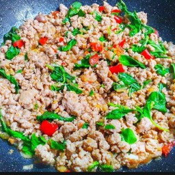 กับข้าว💥💥กะเพราหมูสับ 💥💥