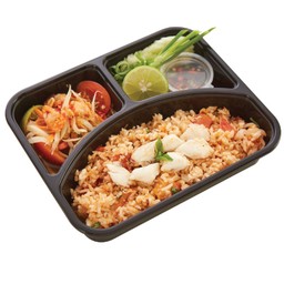 [ เซตอิ่มเดี่ยวทะล  1 ] ข้าวผัดปู+ส้มตําไทย+เครื่องเคียง