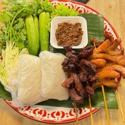 หมูแดดเดียว + เนื้อแดดเดียวปลาร้า