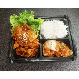 Set A เชยุกพกกึม+ข้าว+กิมจิ  mirinated  pork stir fried +rice+kimchi