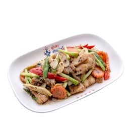 เนื้อปลาเก๋าผัดพริกไทยดำ