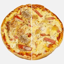 พิซซ่า ขนาดใหญ่พิเศษ Half 2 หน้า ใน 1 ถาด สำหรับ 4-6 ท่าน [แป้งหนานุ่ม]