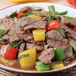 เนื้อผัดพริกไทยดำ(กับข้าว)