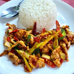 ผัดพริกเผาหมูชิ้น