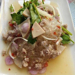 ยำวุ้นเส้นหมูยอ+หมูสับ