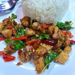 กระเพราหมูสามชั้น