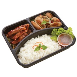 [ เซตอิ่มเดี่ยว 1 ] หอยลายผัดฉ่า+หมูร้อง+ข้าวสวย