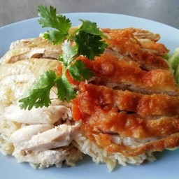 ข้าวมันไก่เนื้อ ต้ม+ทอด