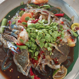 ตำเส้นแก้วปูม้าปลาร้า