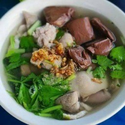 ต้มเลือดหมู ข้าวต้ม ข้าวหมูทอด ลานช้าง