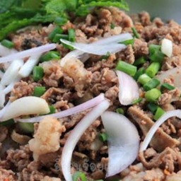ลาบเนื้อสุกมะนาว