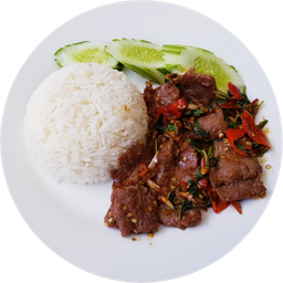 ข้าวกะเพราเนื้อหมัก