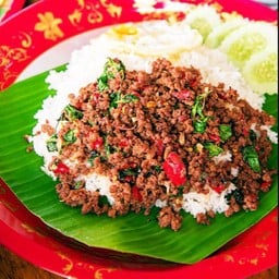กระเพราเนื้อโคขุน
