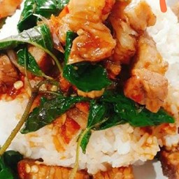 ข้าวกระเพราหมูกรอบ