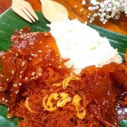 ข้าวเหนียวหน้าหมู 3 สะหาย หมูฝอย+หมูสวรรค์+หมูสวรรค์งาเม็ดผักชี