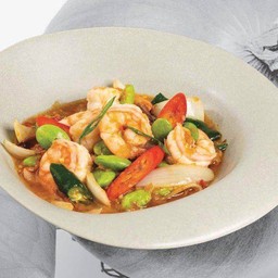 กุ้งผัดกะปิสะตอ