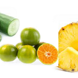 Cucumber +orange + Lime +pineapple