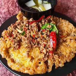 ข้าว+กะเพราเนื้อ+ซุป