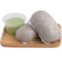 หมั่นโถว (งาดำ)+ สังขยา