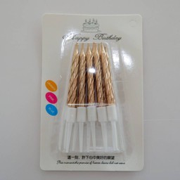 เทียนแท่งสั้นสีโรสโกลว์