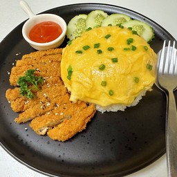 ข้าวไข่ข้น+ไก่กรอบ