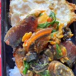 ข้าวผัดกระเพราไข่เยี่ยวม้า