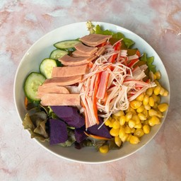 สลัดปูอัดแฮมไก่