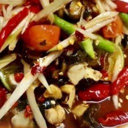 ตำหอยเชอรี่ปลาร้าแช่บ