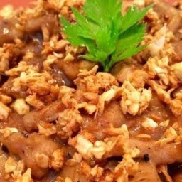 กับข้าวหมูทอดกระเทียม