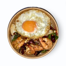 ข้าวกะเพรากุ้ง