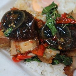 ข้าวราด กระเพรา 2 เกลอ