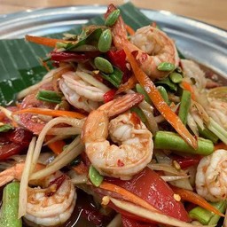 ตำปูปลาร้ากุ้ง ลวกสุก