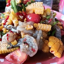ตำข้าวโพดกุ้งสด