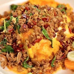 ข้าวไข่ข้น+กะเพราหมุสับ