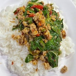 กระเพราราดข้าว