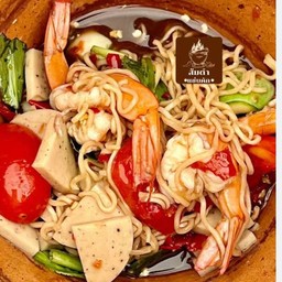 ตำมาม่าปลาร้า กุ้ง+หมูยอ