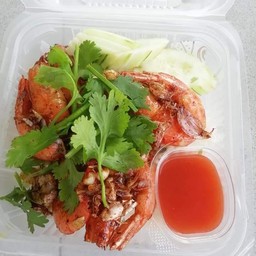 ข้าวกุ้ง ทอดกระเทียม
