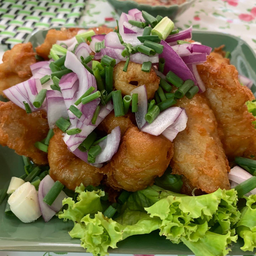 ปลากระพงทอดน้ำปลา