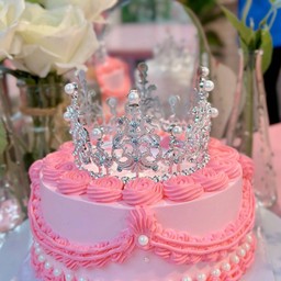 เจ้าหญิงมงกุฎไข่มุกขาวรอบเค้ก ขนาด 1 ปอนด์