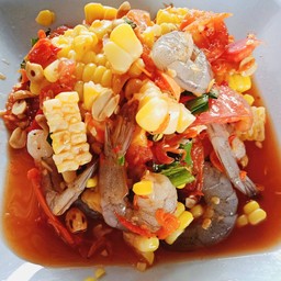 ตำข้าวโพดกุ้งสด