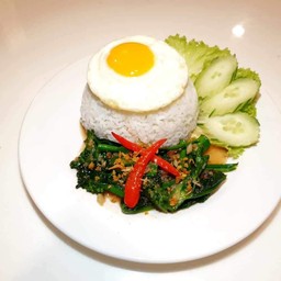 คะน้าหมู/ไก่ ราดข้าว