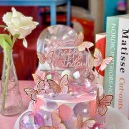 เค้กเจ้าหญิงผีเสื้อ สีชมพู