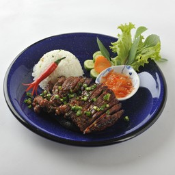 หมูย่างบนหิน (คุโรบูตะ) / Thit heo nuong da (Kurobuta)